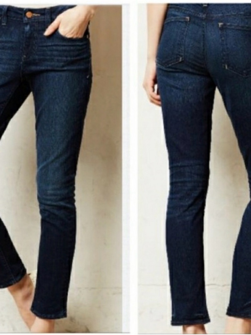 Anthropologie Pilcro & the Letterpress Stet Slim Straight Jeans Dark Wash Sz 27